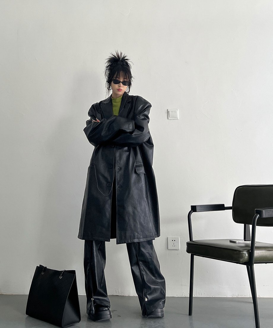 Oversized Faux Leather Jacket