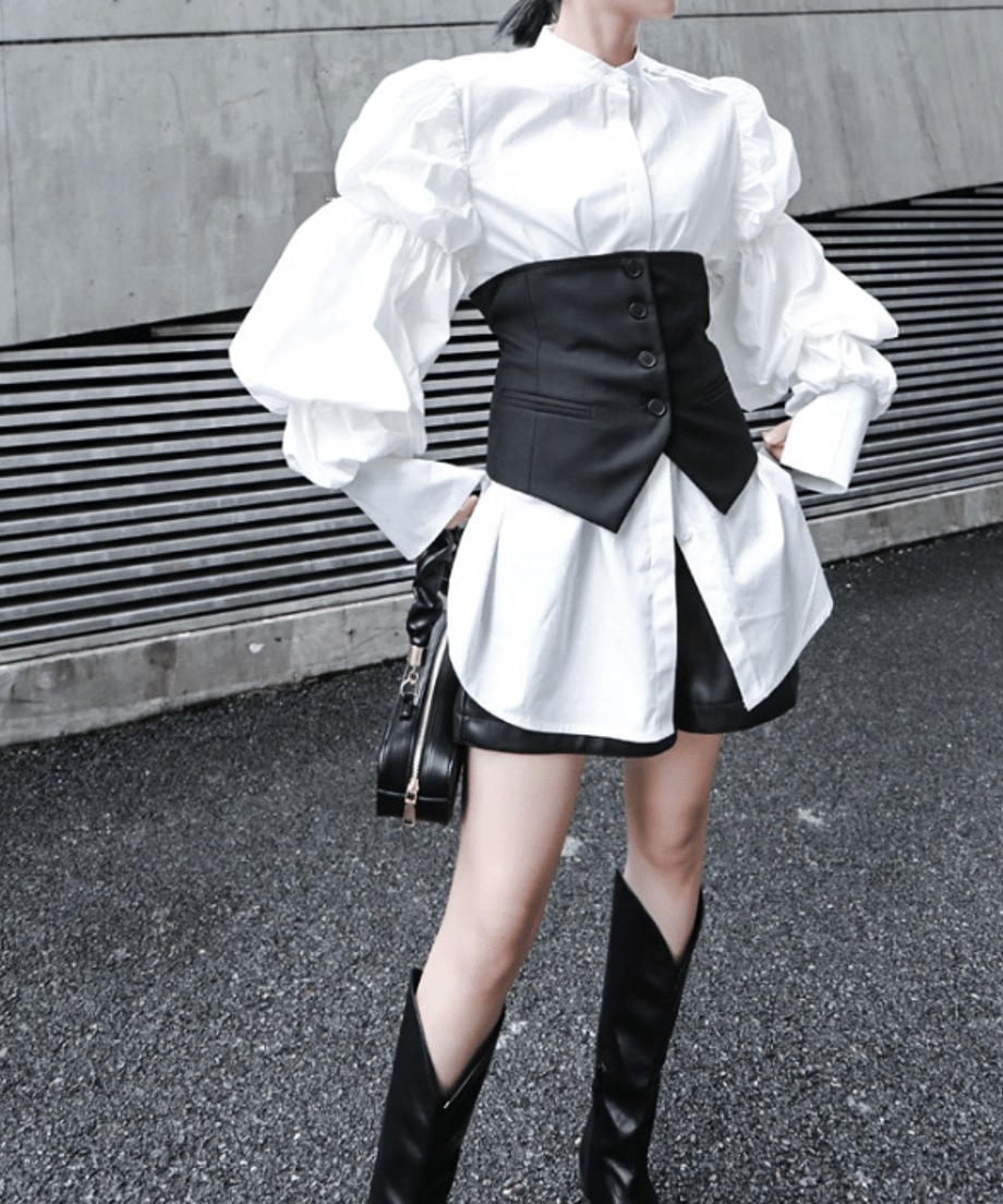 Volume Sleeve Oversized Shirt