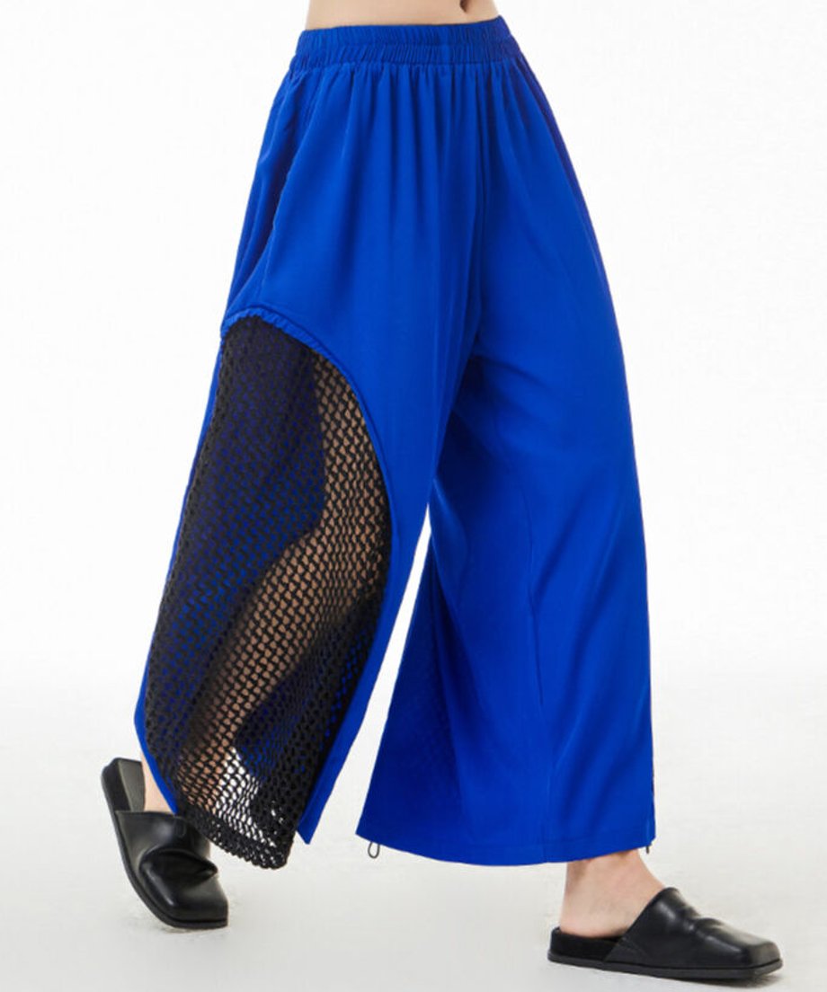 Side Mesh Wide Pants