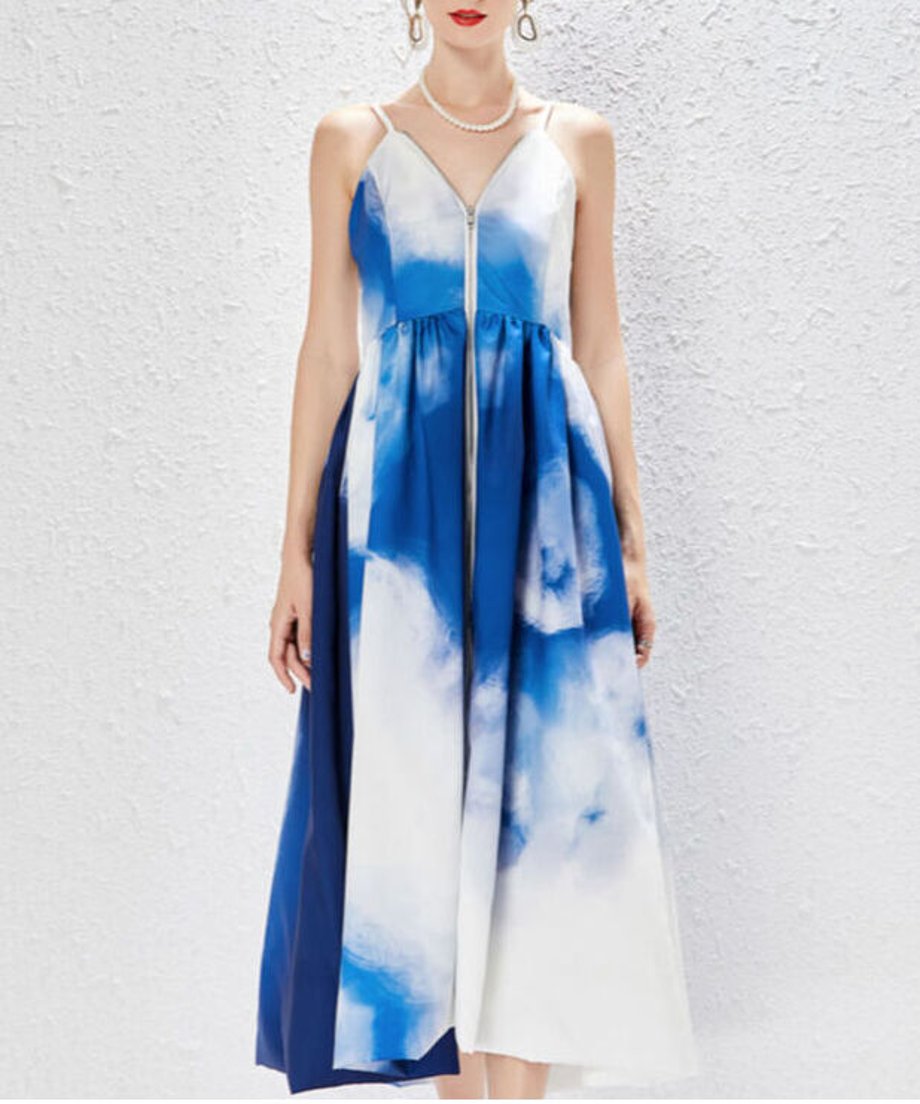 Tie-dye Zip Camisole Dress