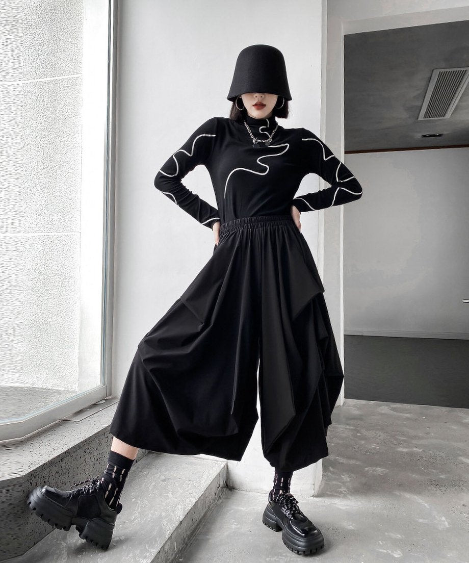 Draped Wide Pants
