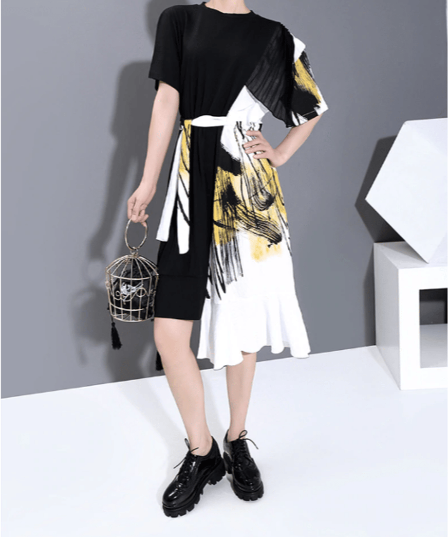 Split Abstract Art Dress