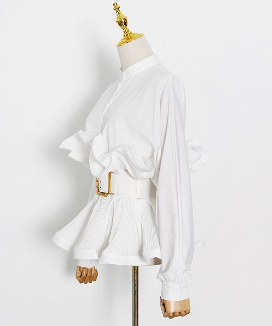 Pleated Peplum Blouse