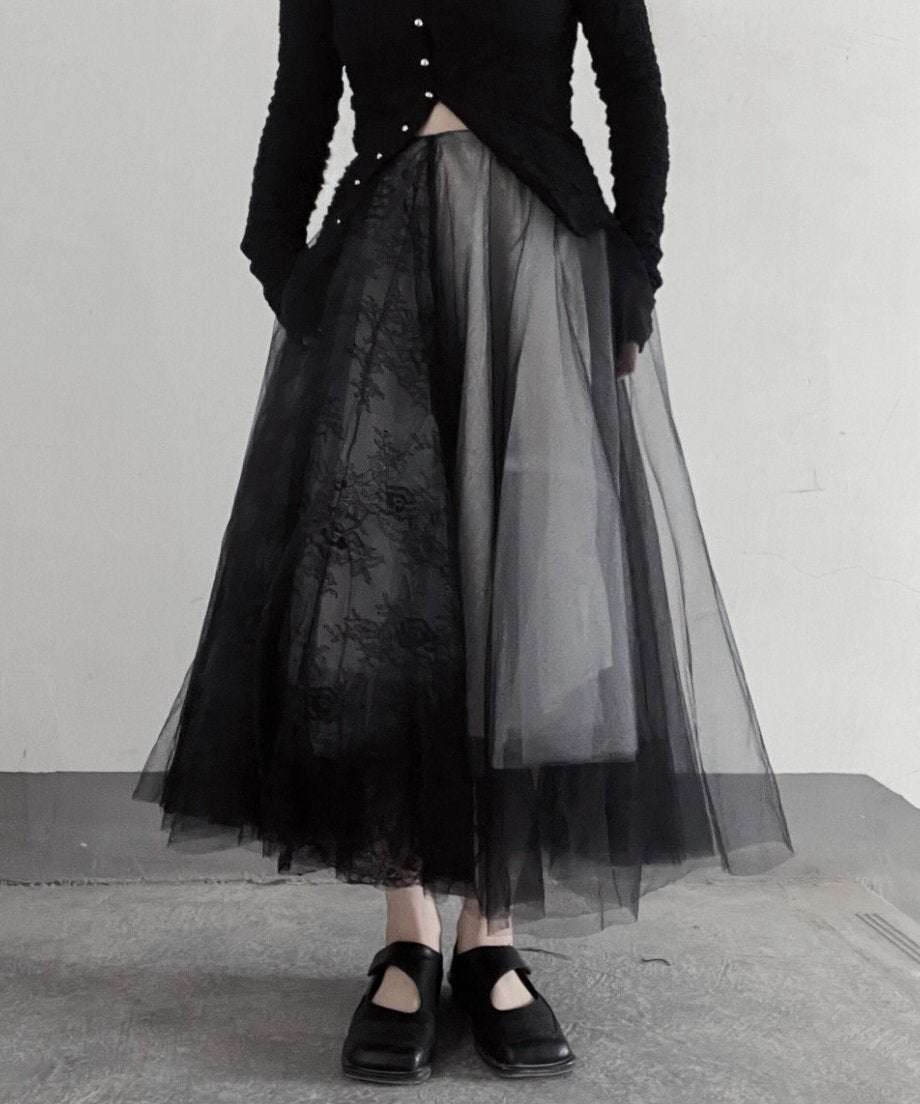 Tulle Layered Gradient Skirt