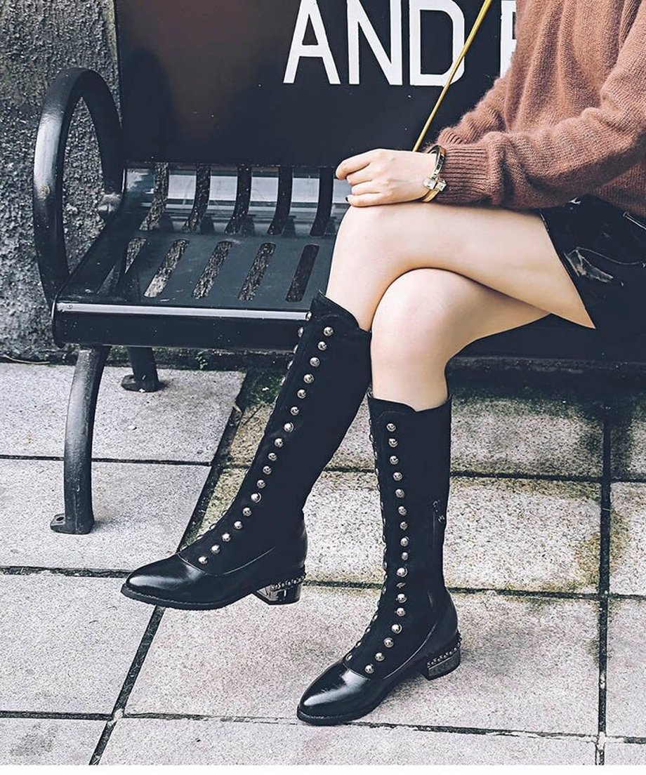 Studded Long Boots