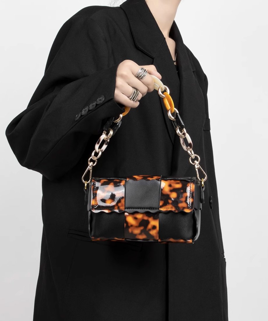 Tortoiseshell Chain Shoulder Bag