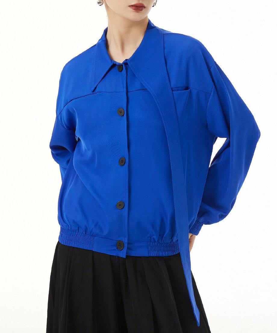 Scarf Detail Volume Jacket