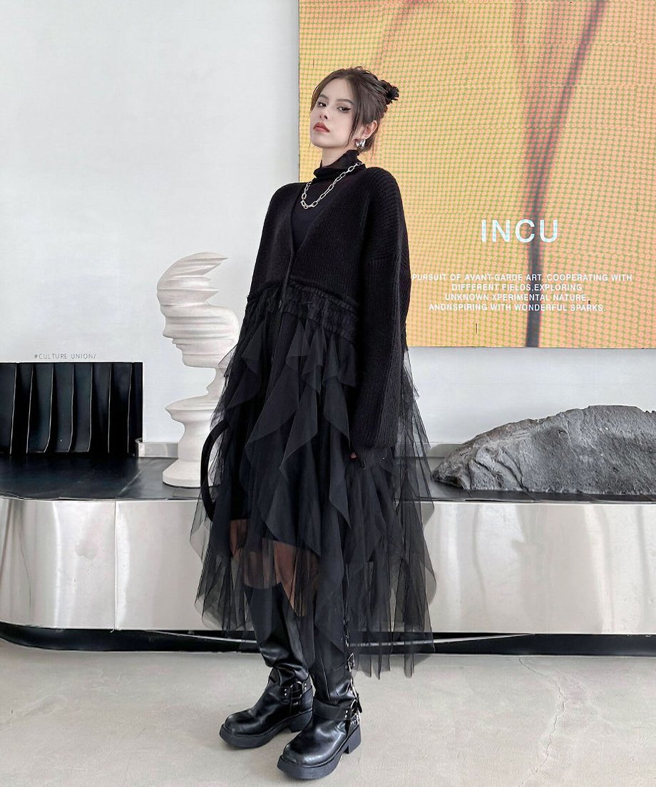 Tulle Tiered Cardigan