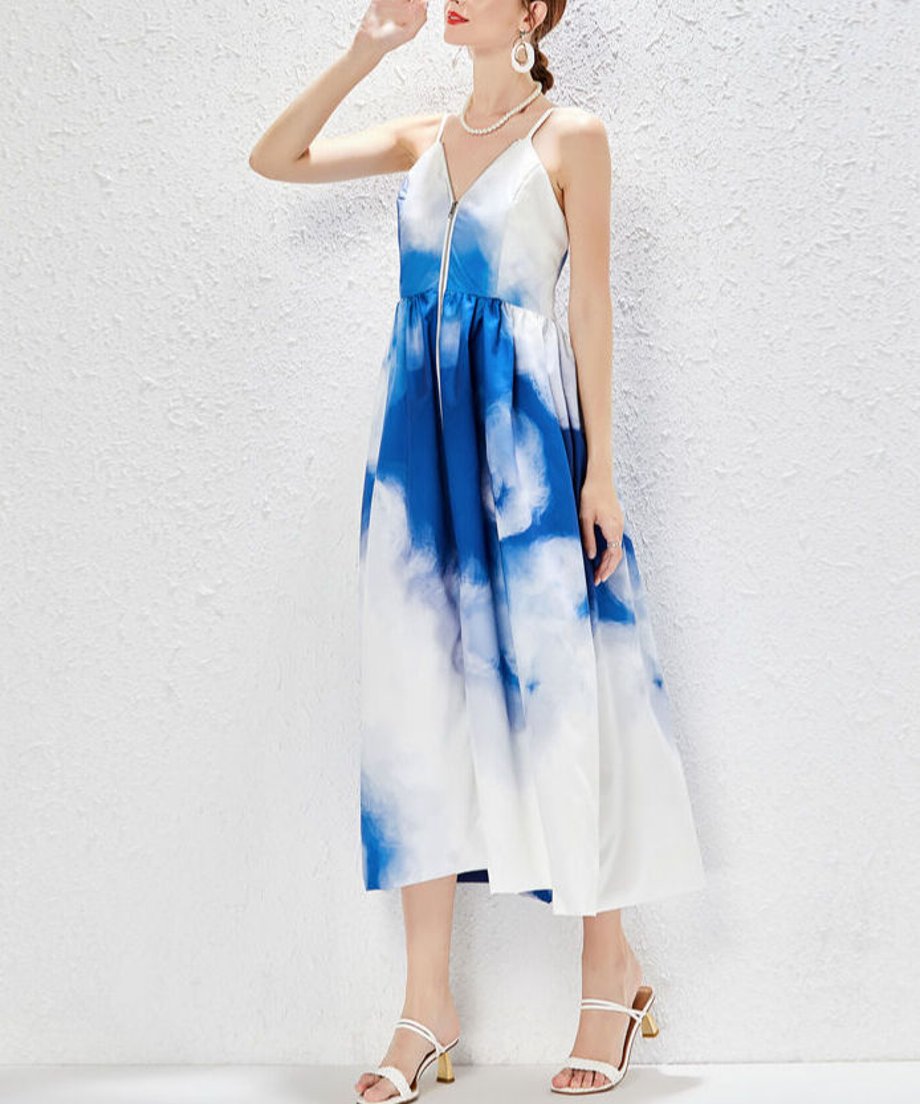 Tie-dye Zip Camisole Dress