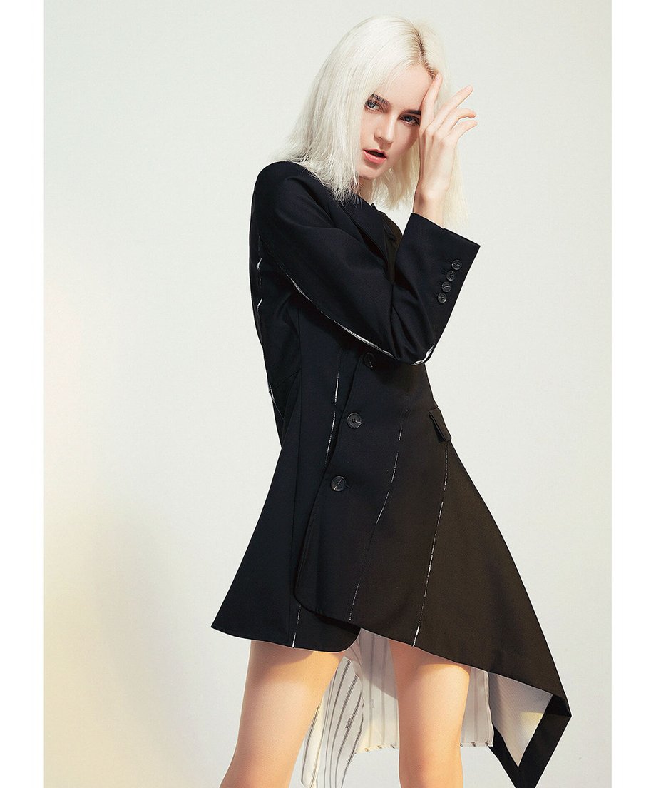 Pleated Panel Tailored Jacket