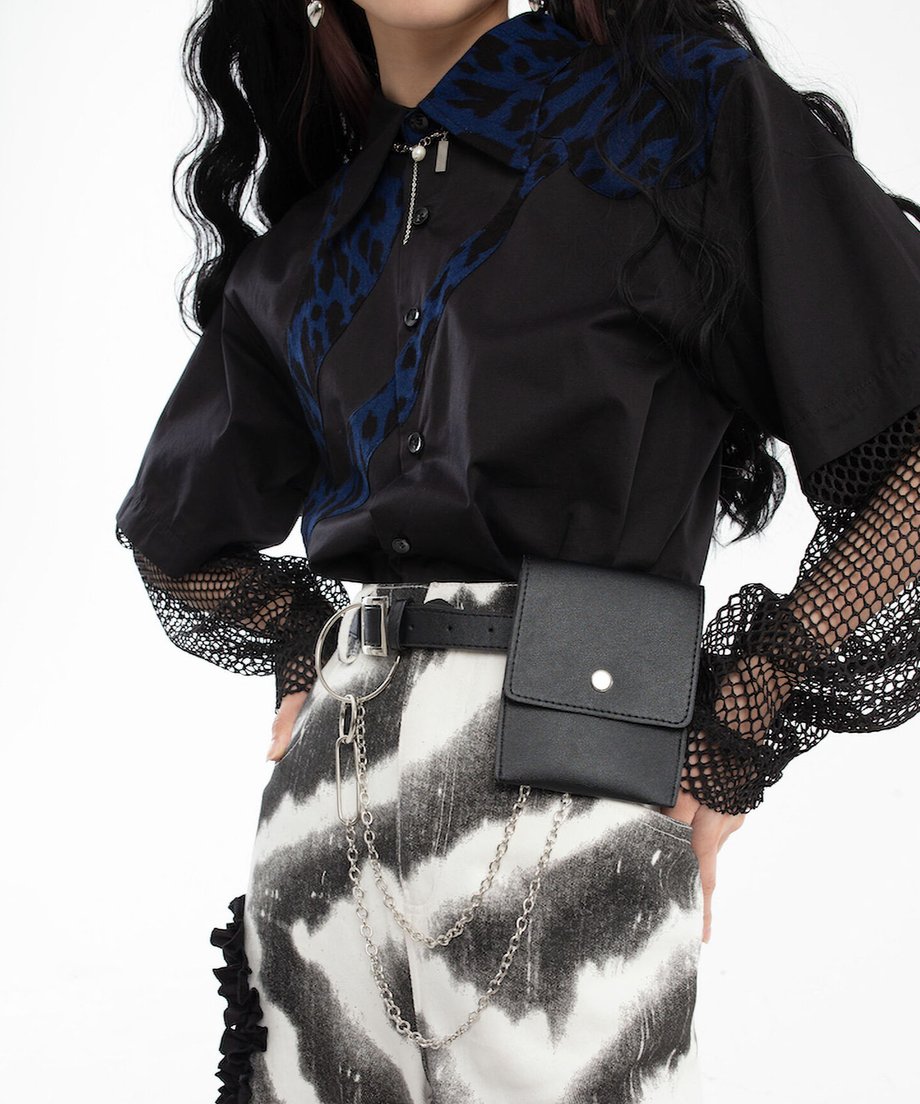 Sleeve Mesh Blouse