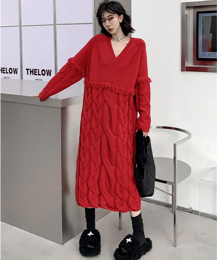 Cross Sweater Dress