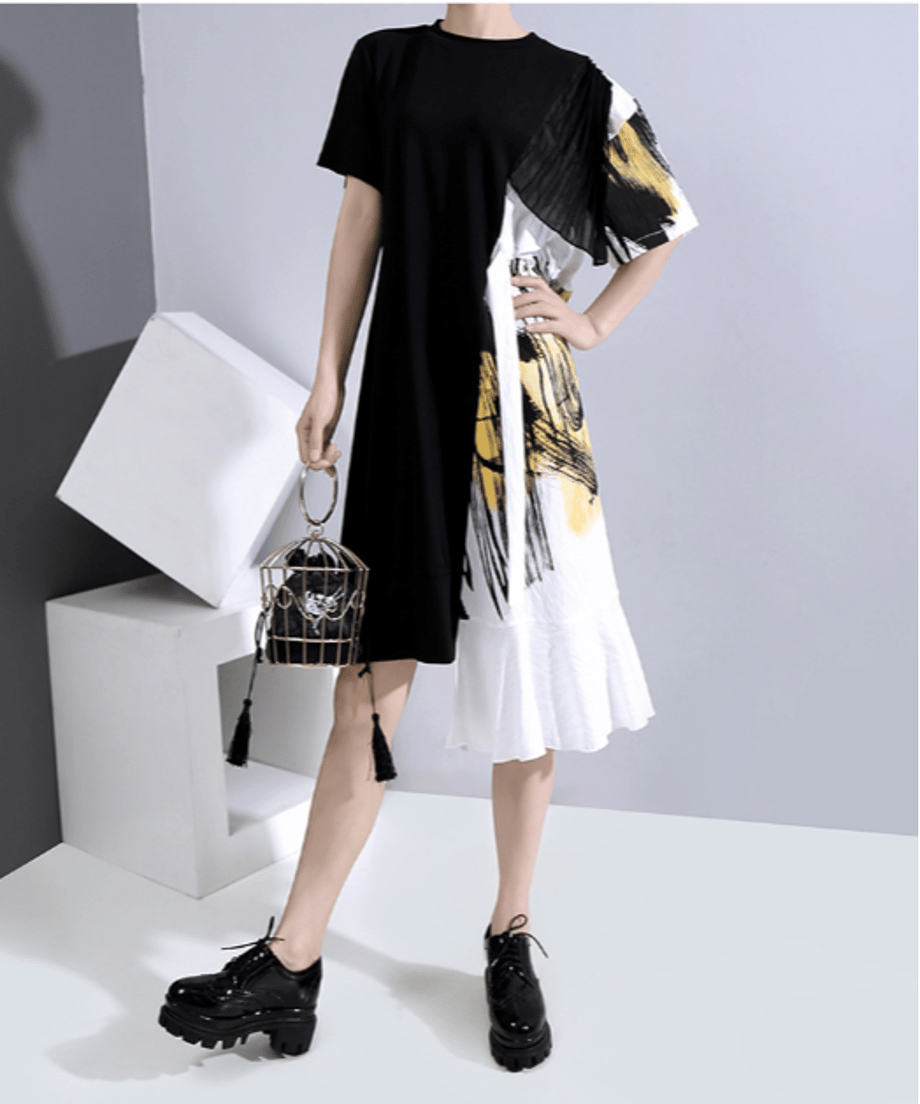 Split Abstract Art Dress