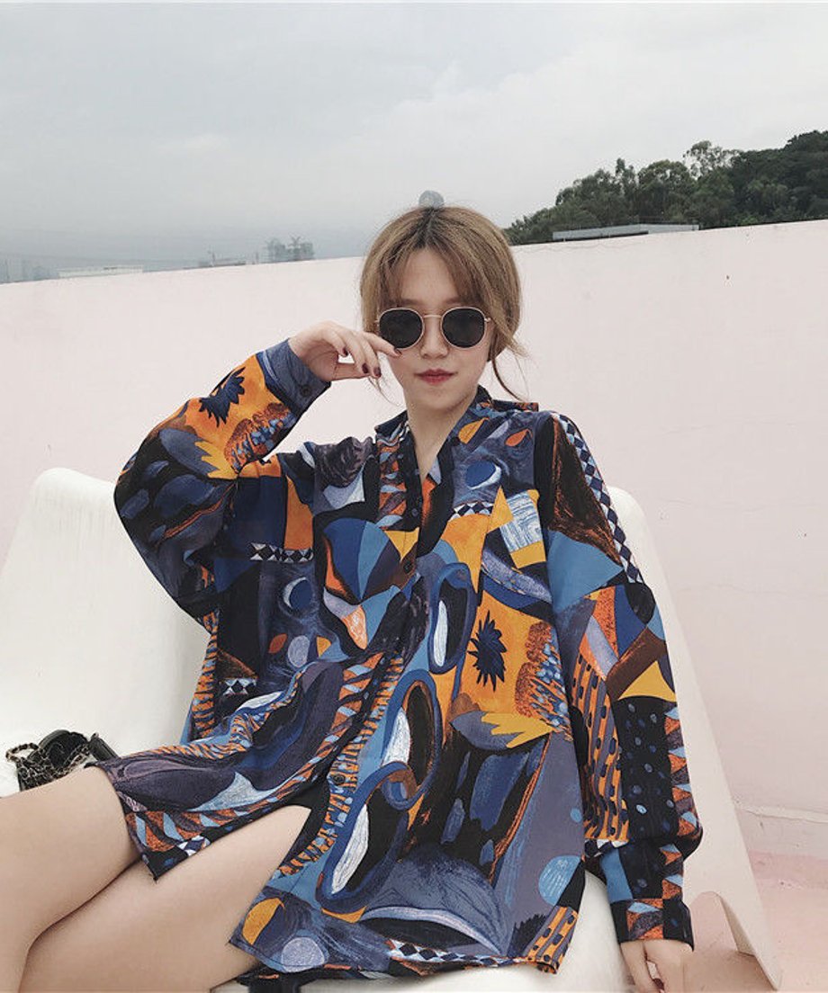 Geometry Loose Blouse