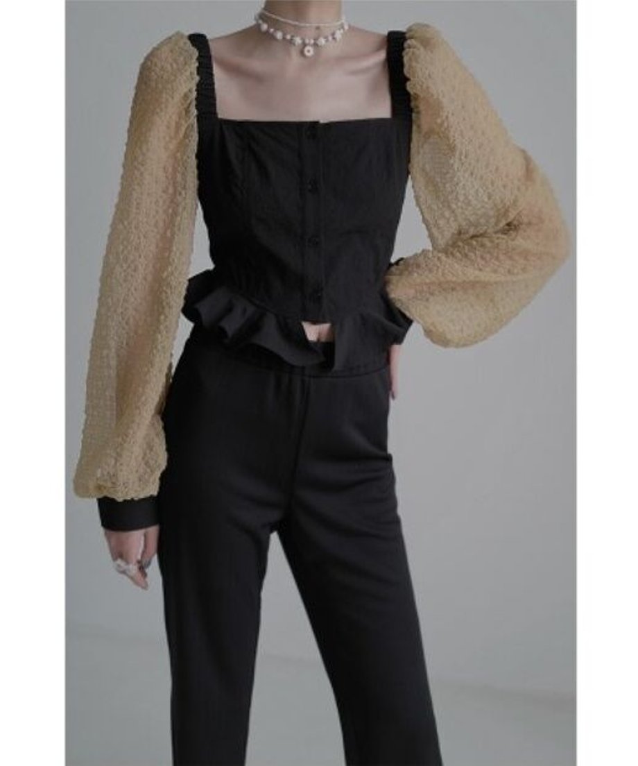 Square-neck Patchwork Top