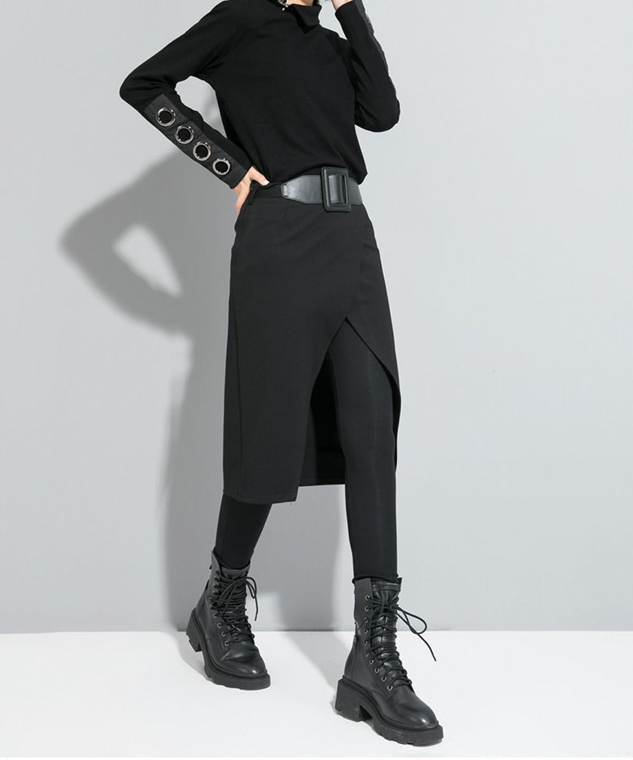 Asymmetric Wrap Skirted Leggings