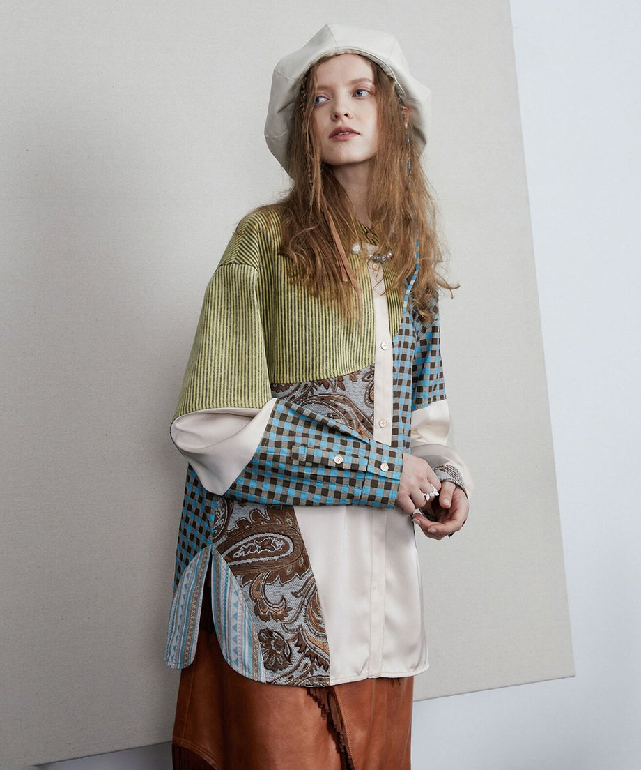 Patchwork Pattern Mix Shirt