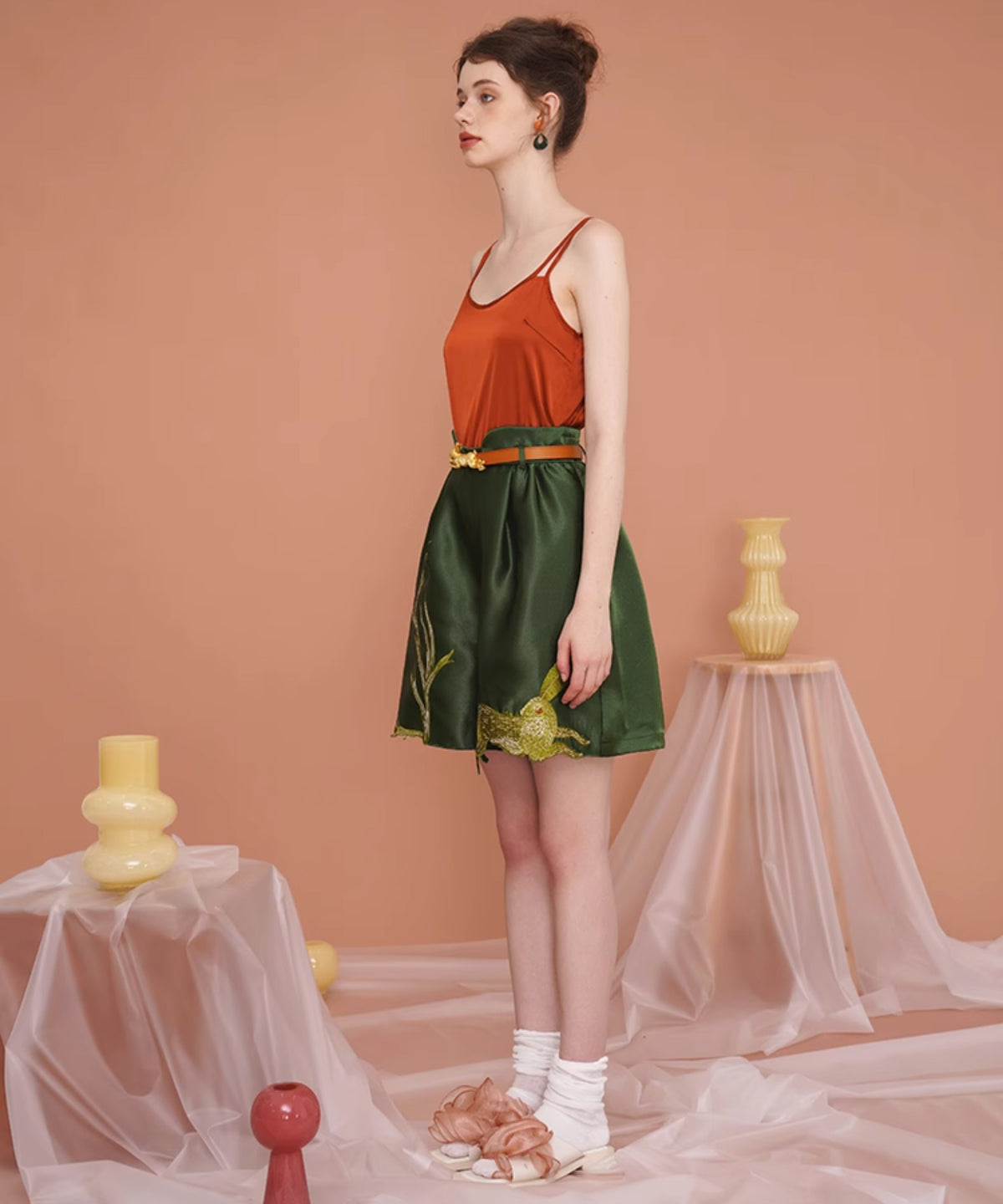 Rabbit Embroidery Shorts