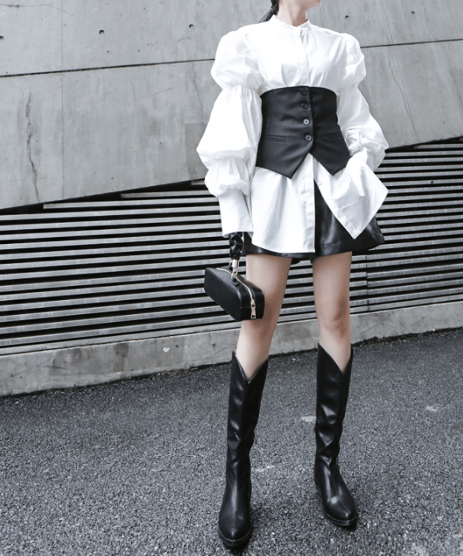 Volume Sleeve Oversized Shirt
