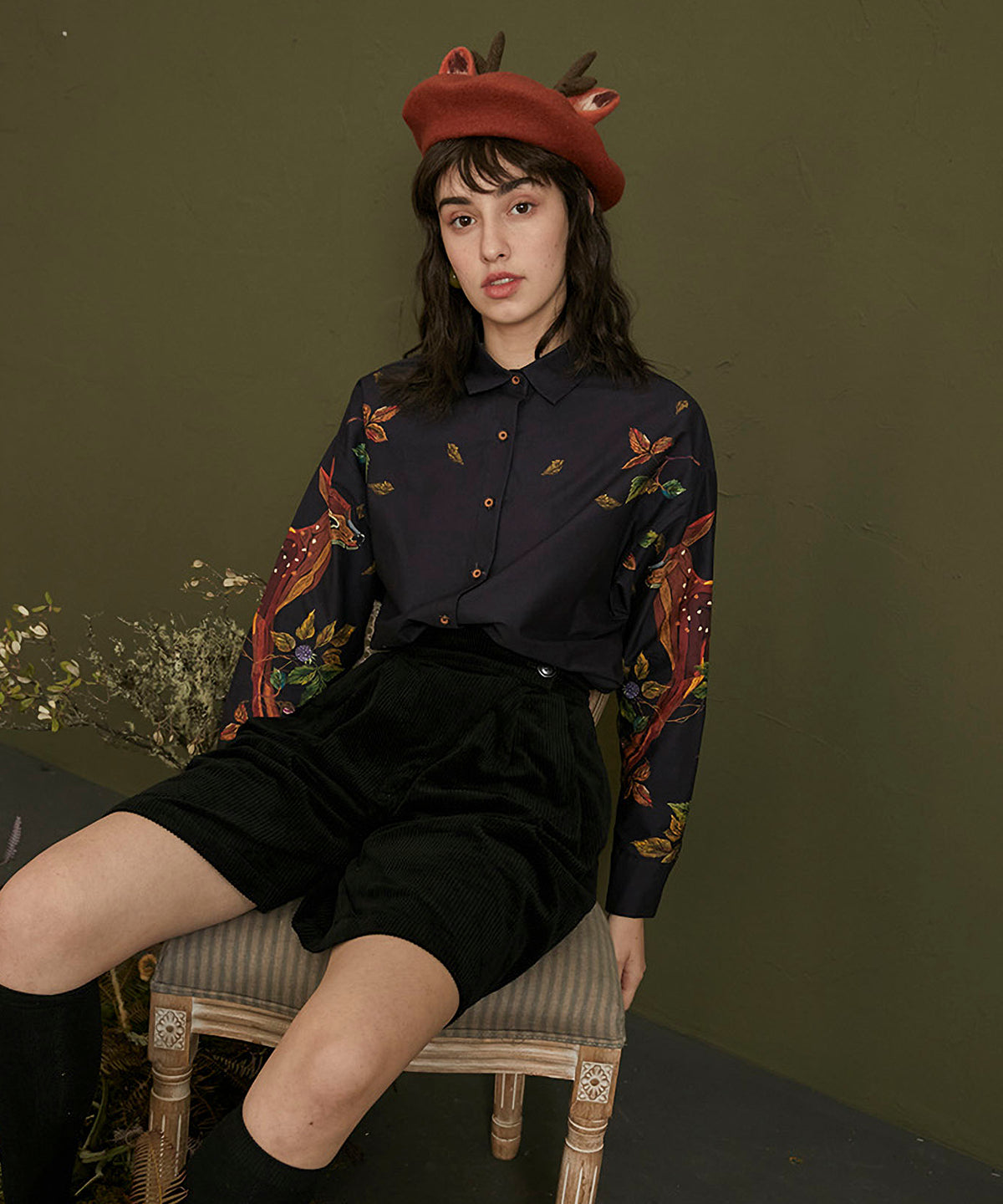 Deer Print Blouse