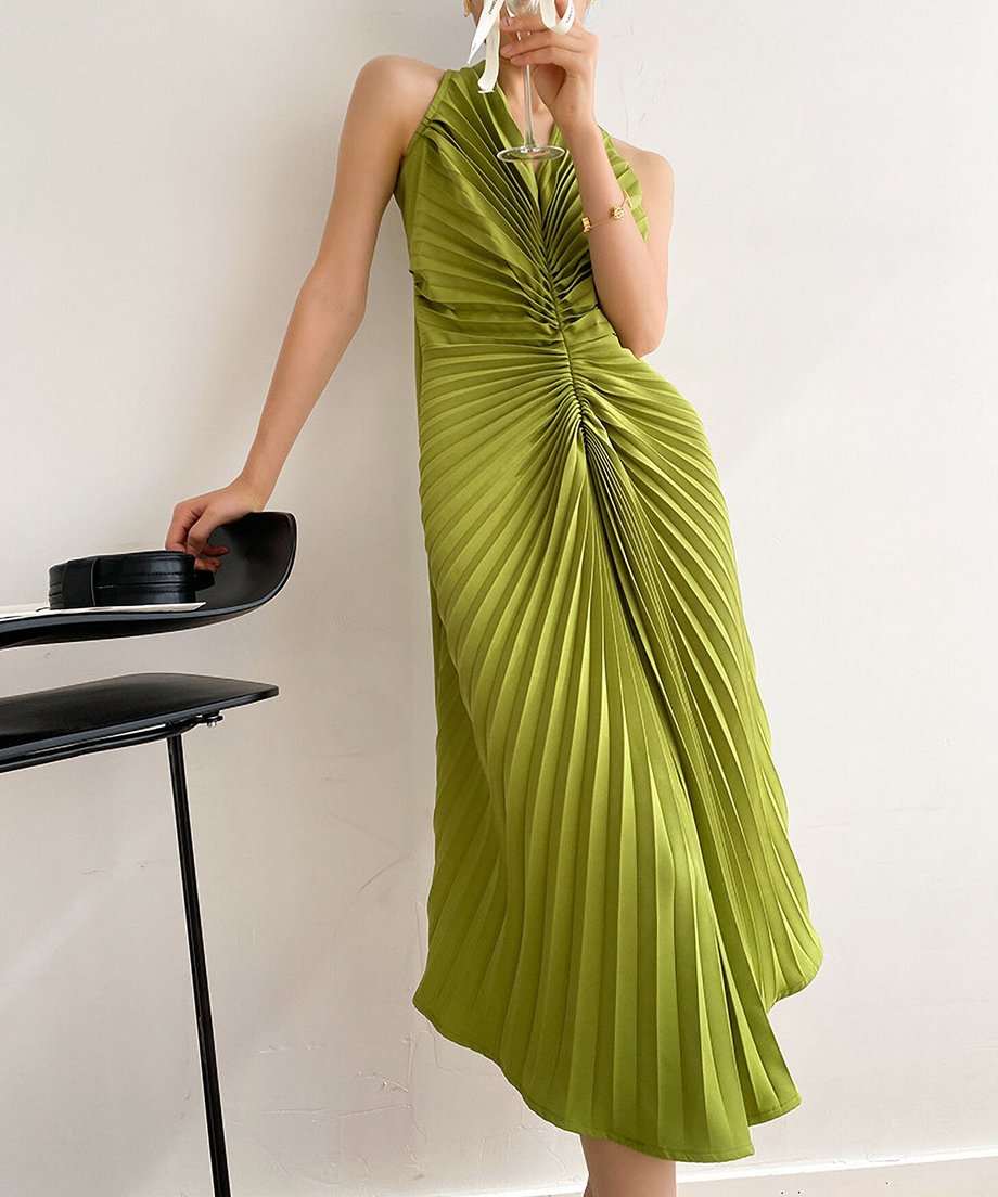 Halter Pleat Dress