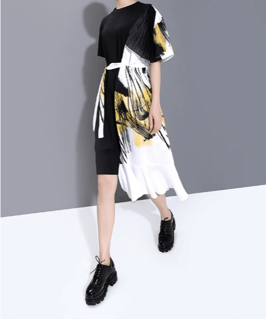 Split Abstract Art Dress