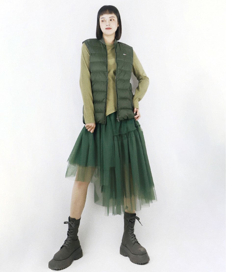 Layered Tulle Asymmetry Skirt