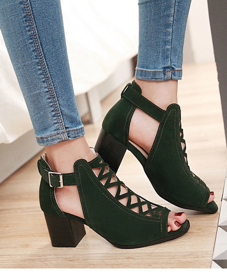Cross Lace Open Toe Sandals