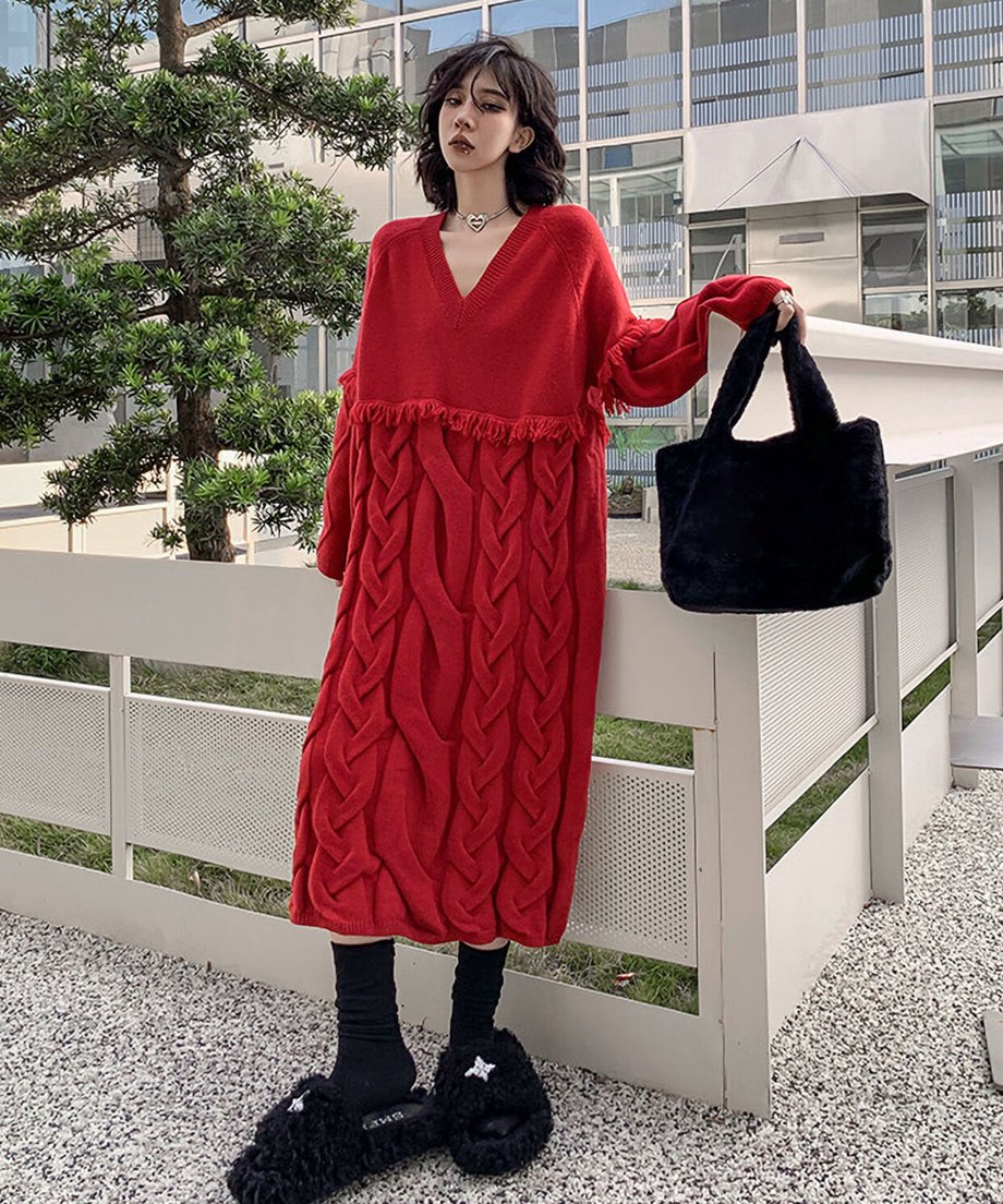 Cross Sweater Dress