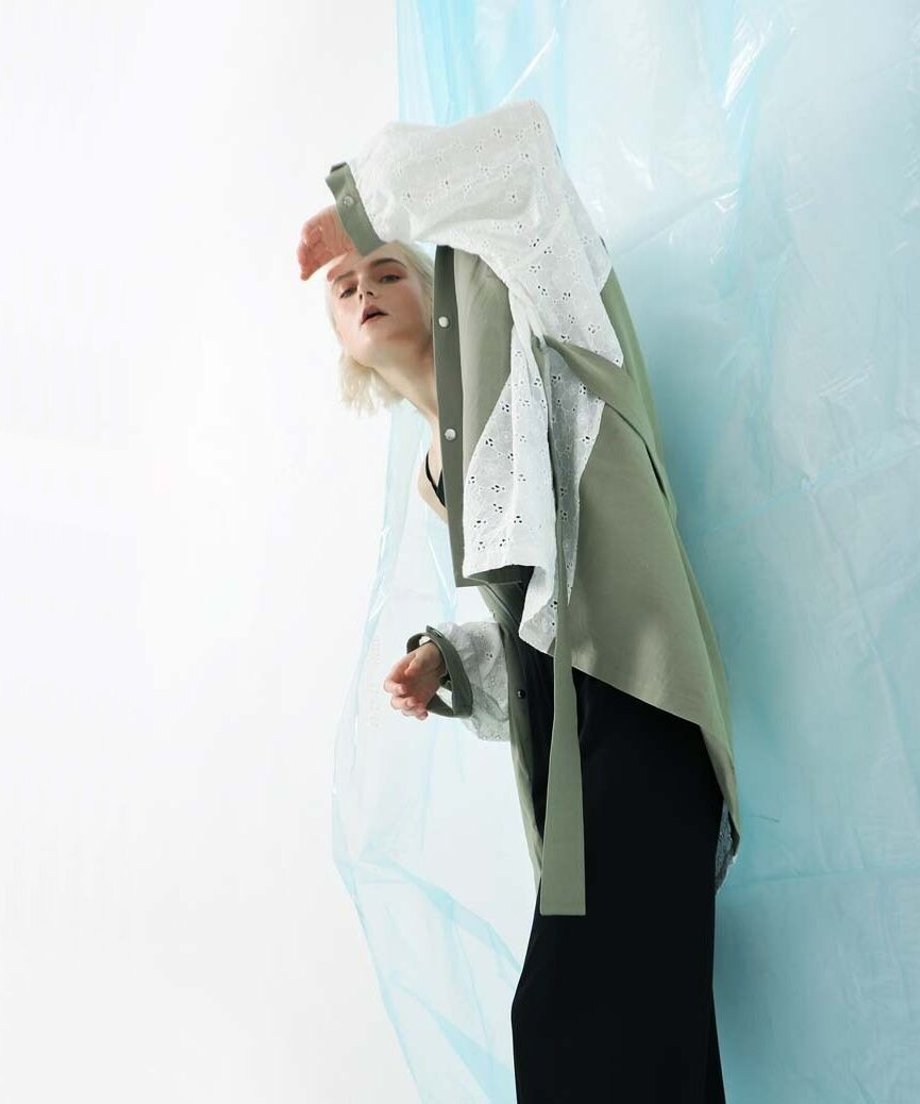 Lace Switching Short Coat