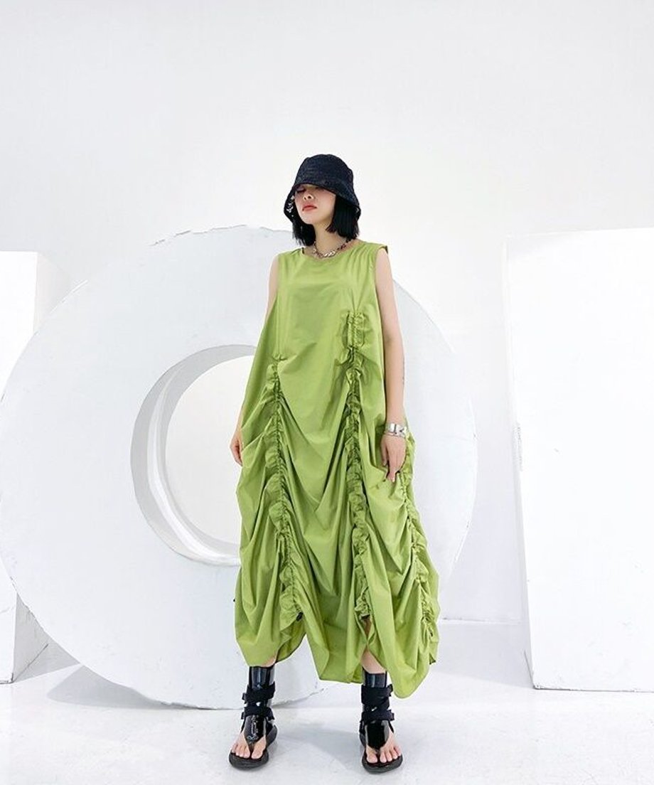 Ruched Balloon Silhouette  Dress