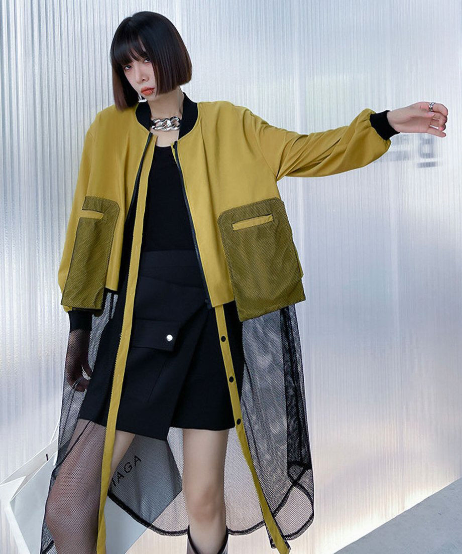 Mesh Switch Zip Cardigan