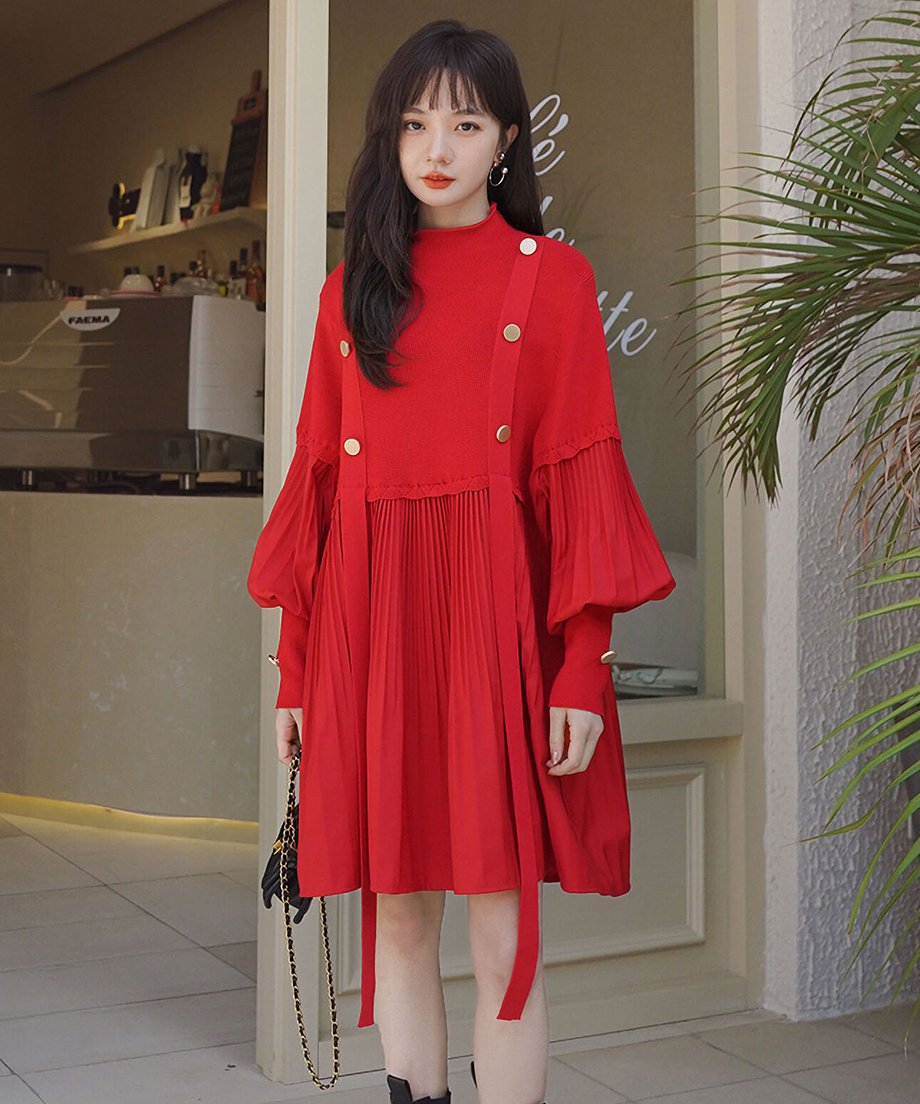 Lantern Sleeve Dress