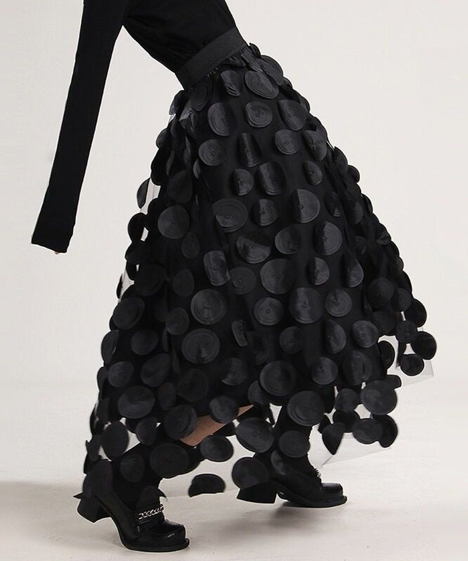 Three-dimensional Dot Tulle Skirt