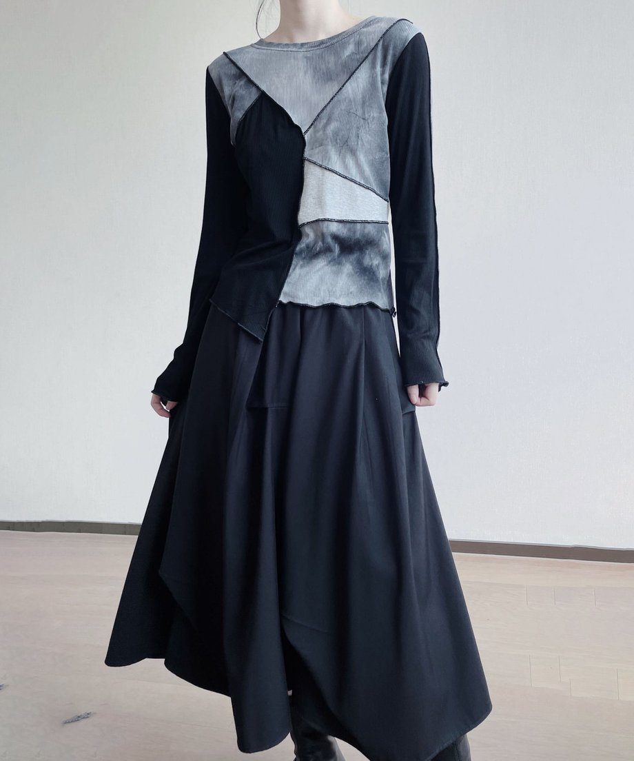 Boat-neck Blocking Top
