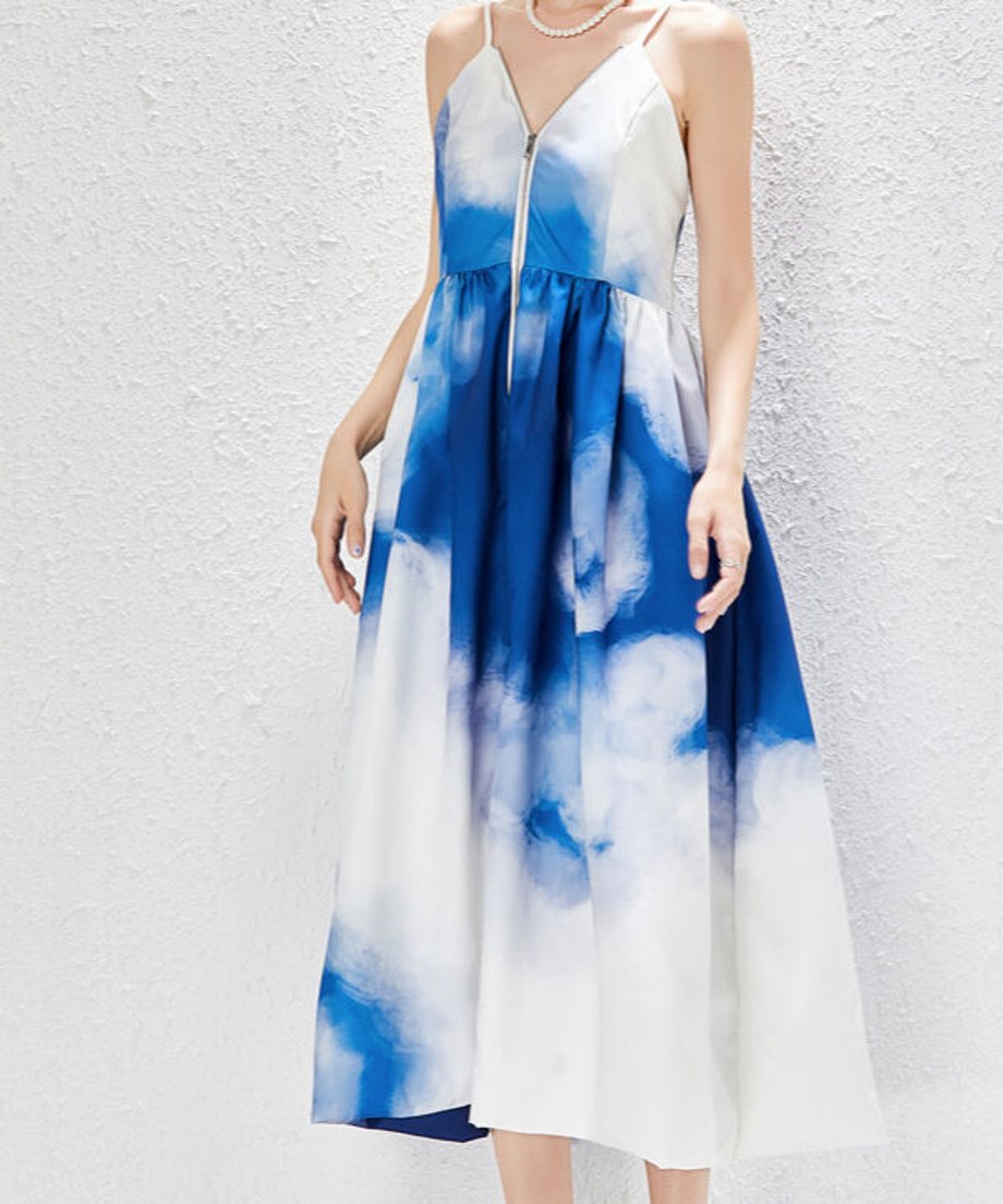 Tie-dye Zip Camisole Dress