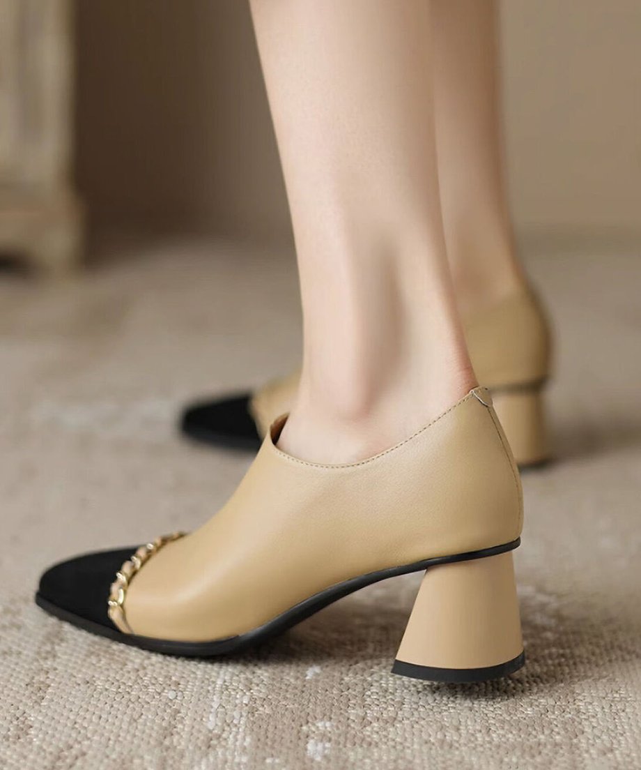 Bicolor Chain Booties