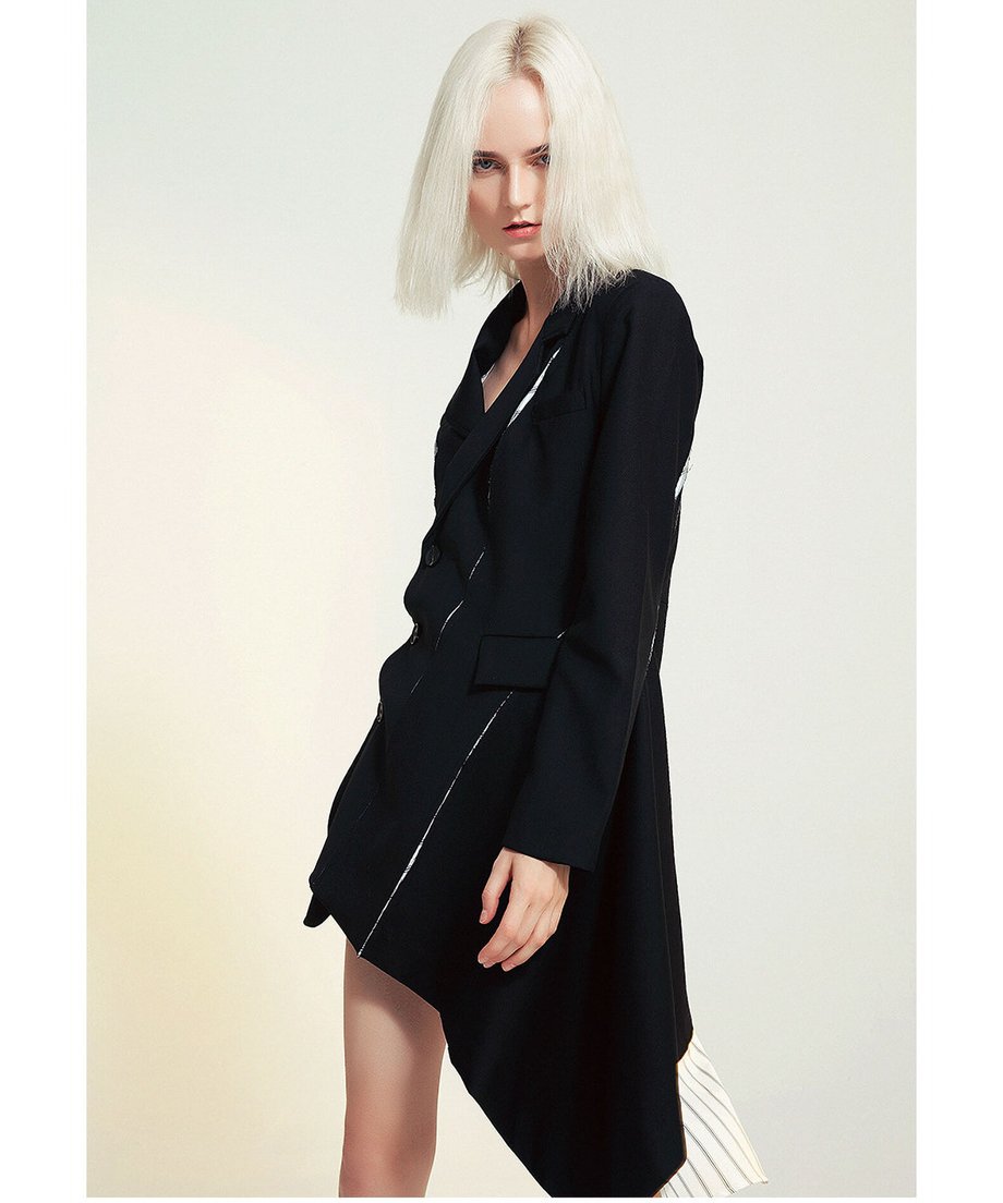 Pleated Panel Tailored Jacket
