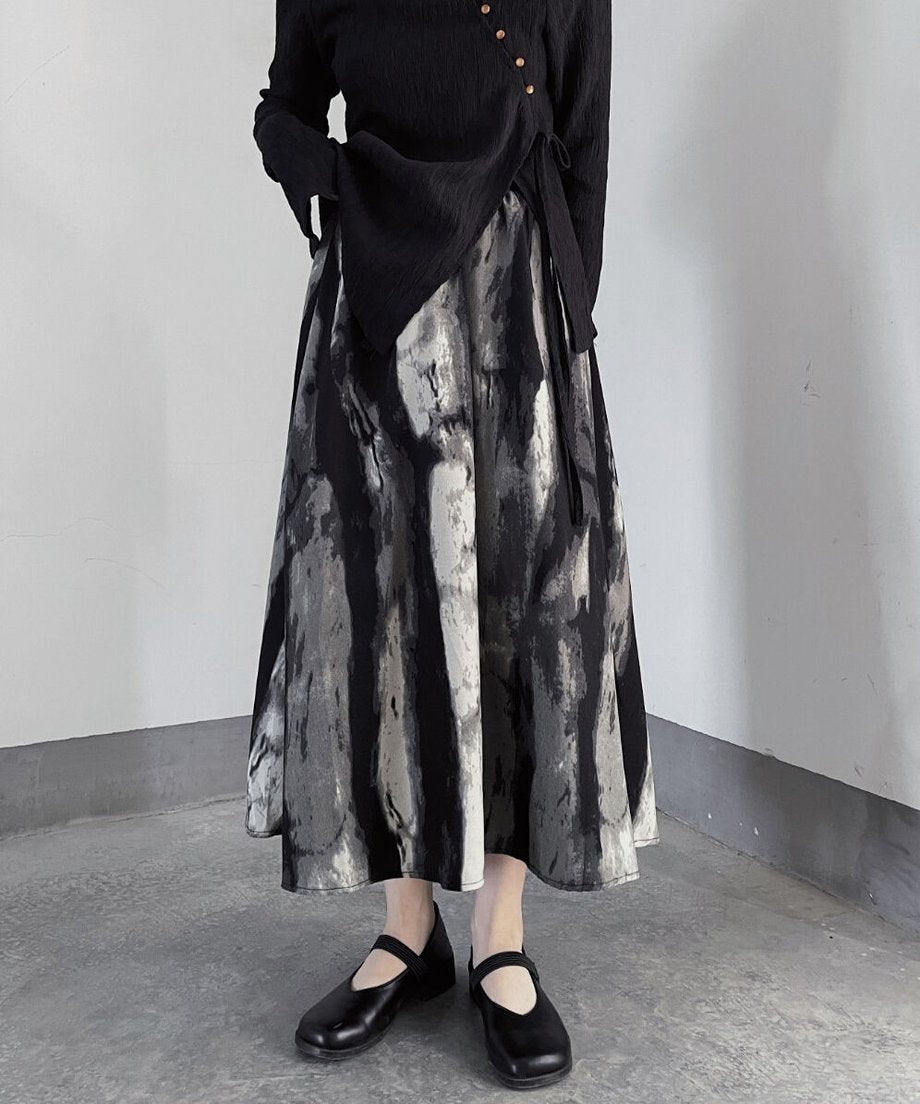 Blurred Print Skirt