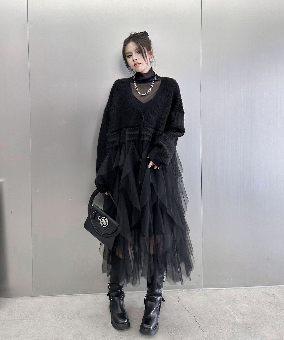 Tulle Tiered Cardigan
