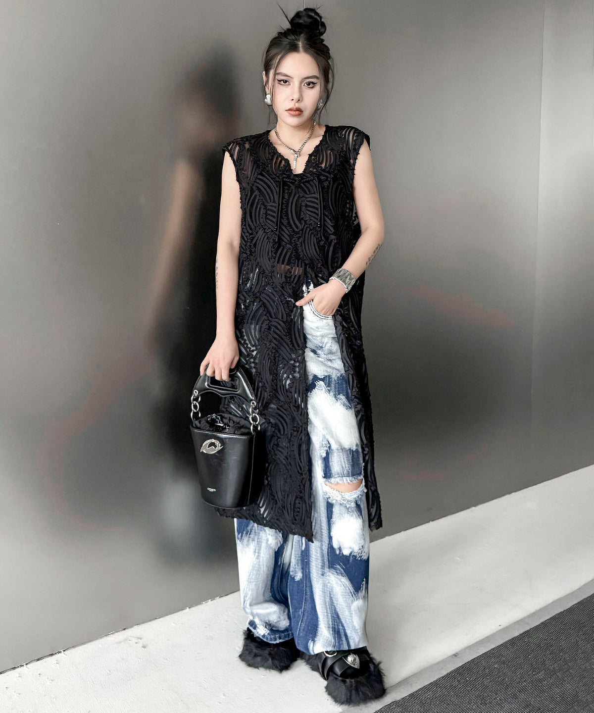 Jacquard Tucking Vest
