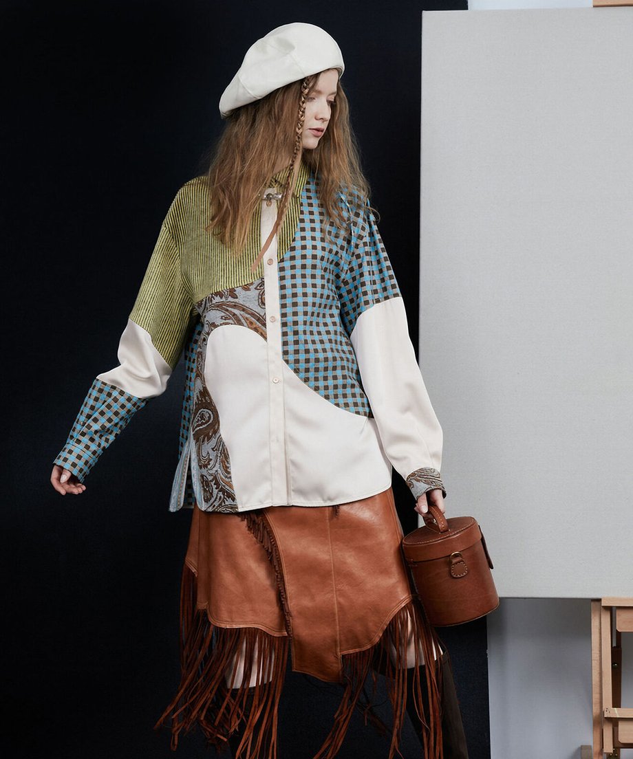 Patchwork Pattern Mix Shirt