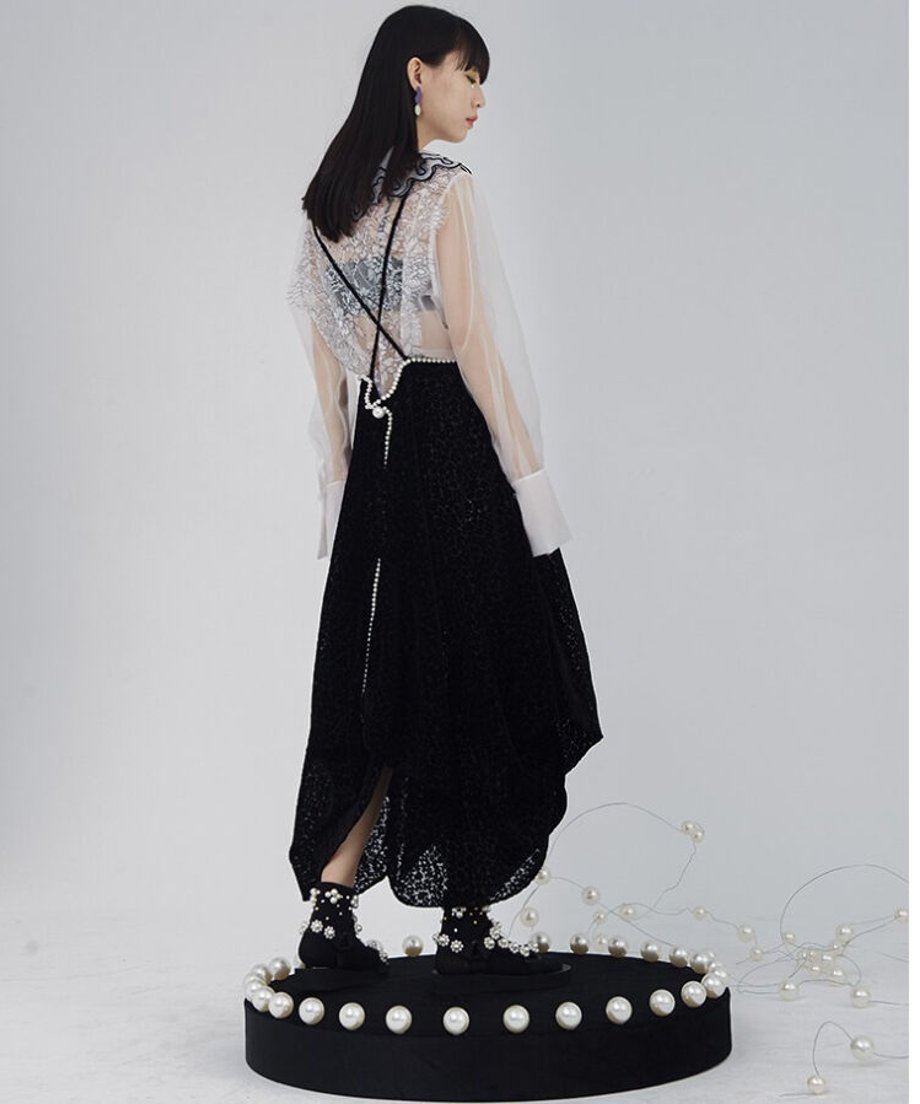 Sheer Lace Collar Blouse
