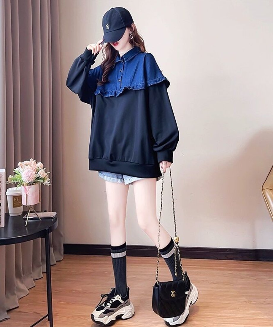 Denim Switch Top