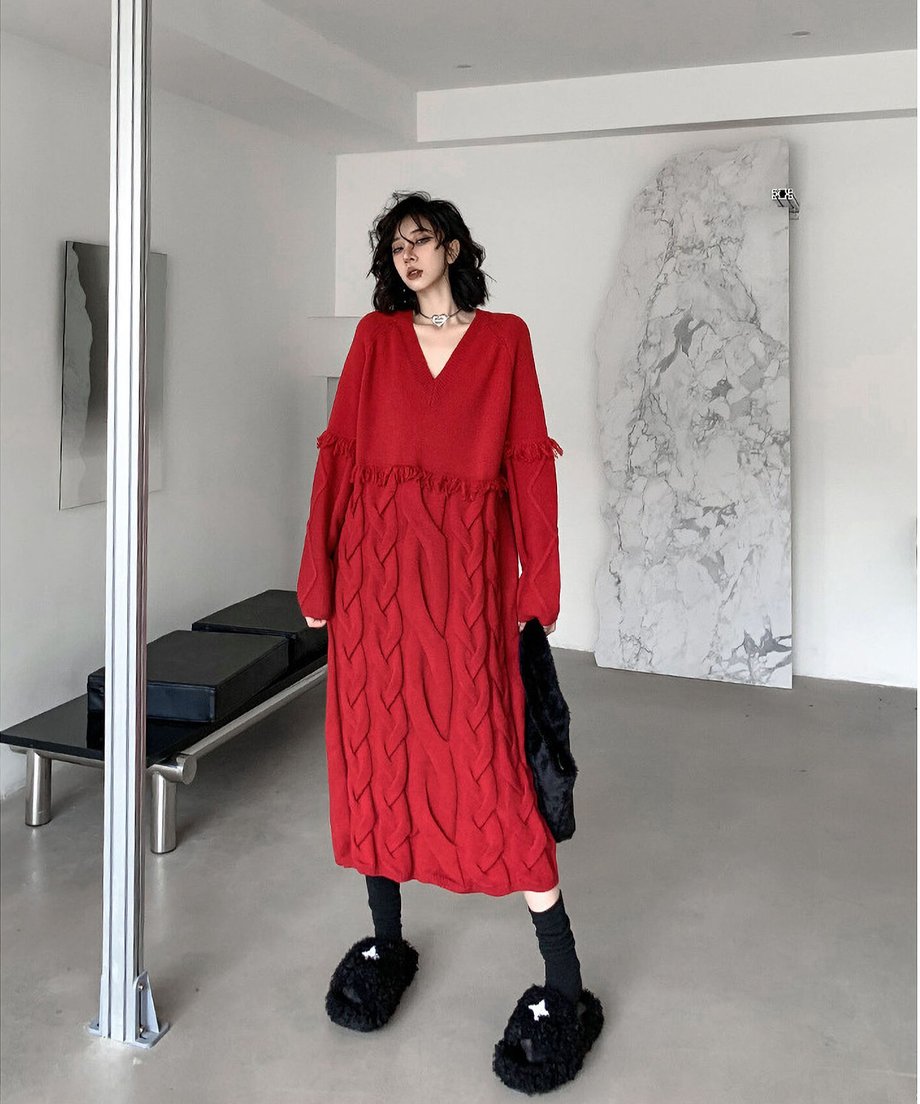 Cross Sweater Dress