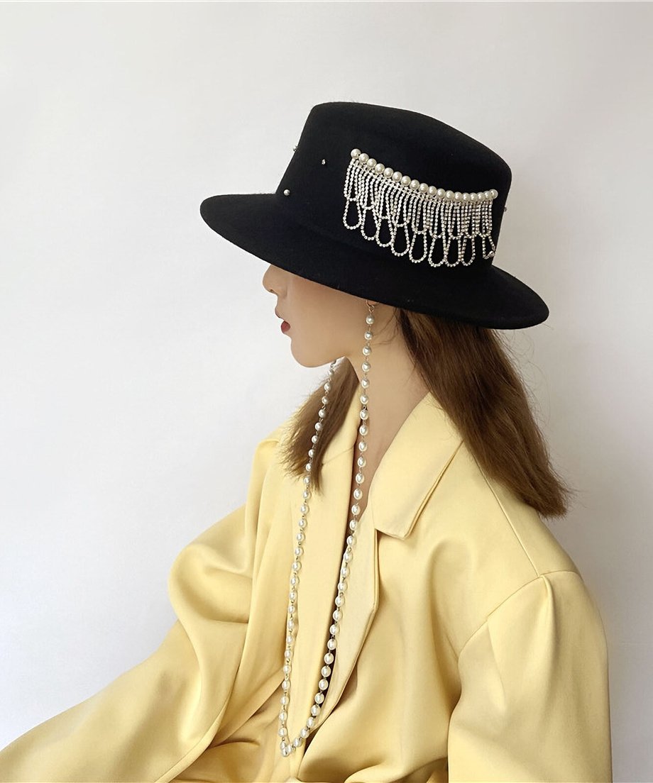 Beaded Veil Hat