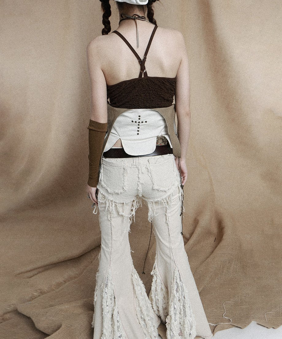 Untrimmed Bootcut Pants