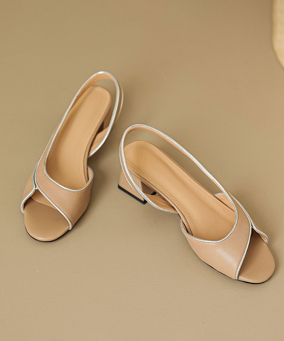 Bicolor Slingback Sandals