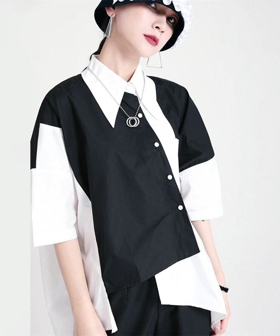 Bicolor Asymmetry Shirt