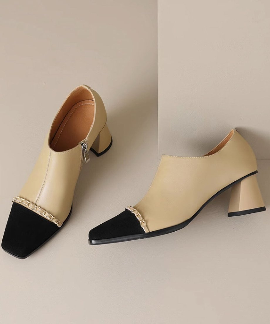 Bicolor Chain Booties